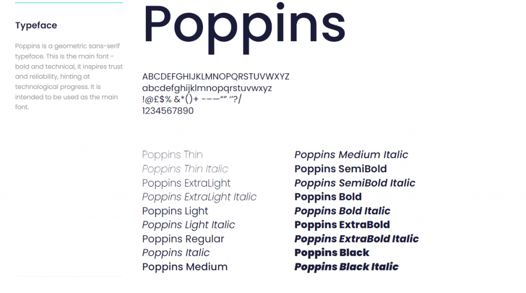 Moorwand font is Poppins